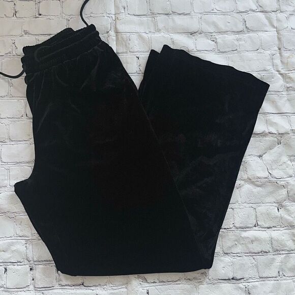 SHEIN Black Velvet Style Lounge Pants - Picture 1 of 5